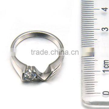 Factory Hot Selling Polished Silver Stainless Steel Crystal Love Crystal Ring Jewelry for Women photo-3