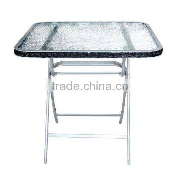 Folding Square Tempered Glass Table