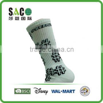 Black Well Shape Jacquard White Compression Nylon Sport Socks