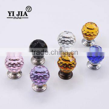 Plated Brass Clear Zinc Base Cabinet Hardware Glass Pulls photo-6