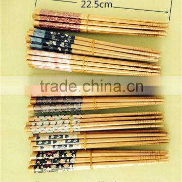 22.5 cm reusable carbonated customized bamboo chopsticks