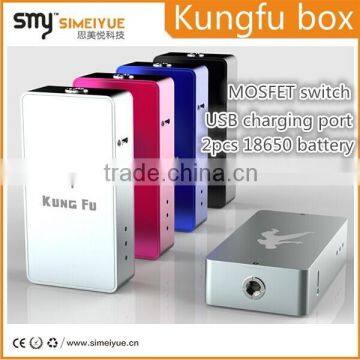 SMY Kungfu mech box wholesale on Alibaba Parallel dual 18650 unregulated box mod mosfet