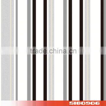 black and white vertical and horizontal stripe eco pvc vinyl wallpaper price S180906