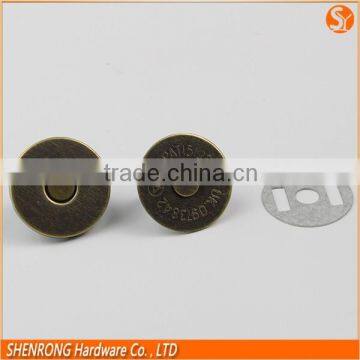 Wholesale Luggage Parts Antique Brass Brushed Magnetic Snap for Clothing photo-3