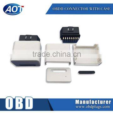 New Plastic White Enclosure For OBD2 With Male OBD2 Connector