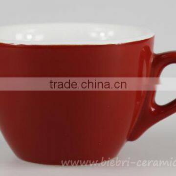 8 OZ 200cc Red And White Two Tone Color Glazed Custom Design Ceramic Stoneware Mug Cup