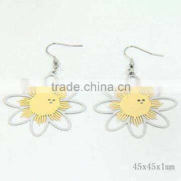 Flower Charm Earrings Made of 316L Stainless Steel