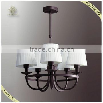 Wholesale Indoor Decorative Pendant Lighting Classic Iron Base Fabric Shade pendant lamp, Overhead Ceiling Lamp