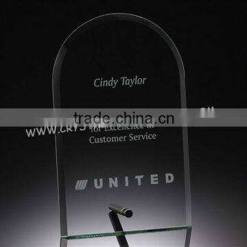 2015 new arrival cheap jade glass award trophy hot sale glass trophy award