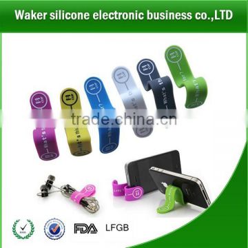 Creative design for multipurpose magnet clip band silicone magnet clip silicone earphone winder silicon magnet M-clip