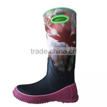 14'' Women's Fashion Winter Neoprene Rubber Rain Boots