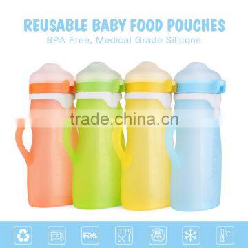 Kean original design silicone reusable baby food pouches