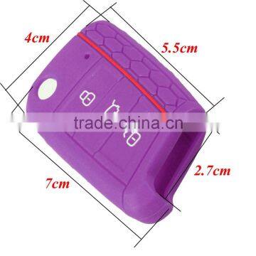 Audew 3 Button Car Key Cover Silicone Protection Honeycomb 6 Colours For VW / Golf MK7 2014 2015 photo-6