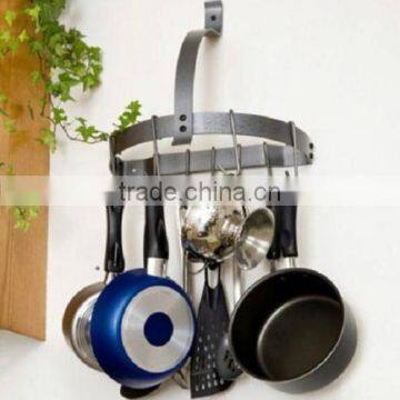 Wall Mount Metal Pot Hooks Rack Kitchen Organization