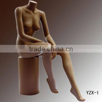 Latest fashion headless realistic sitting female mannequin