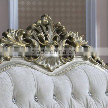 French Royal Champagne Gold Wooden Upholstery Sofa Set, Villa 1+2+3 Sofa Furniture(MOQ=1 SET) photo-2