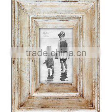 Antique White Wash Single Wooden Photo Frame