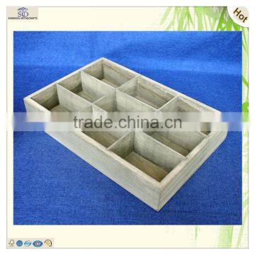 Cheap Handmade Shabby Antique Processed Standing Paulownia Wooden Tray photo-2