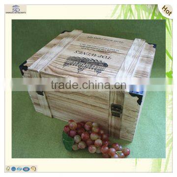 Cheap Gift Hot Stamped Logo Antique Wooden Wine Boxes photo-5