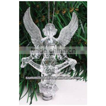 Led acrylic christmas angel figurines christmas trees decoration