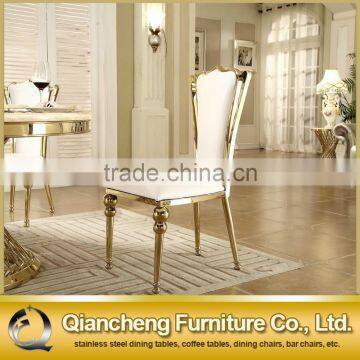 hot sale white PU golden stainless steel wedding chair