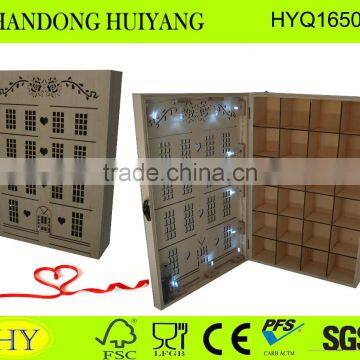 wholesale unfinished custom wooden advent calendar box