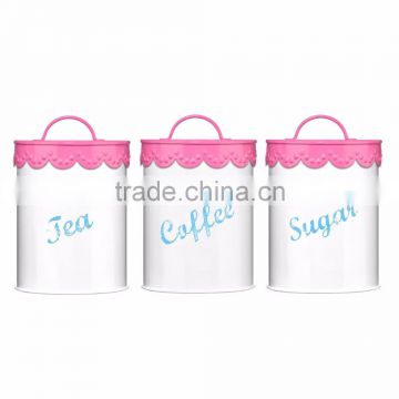 Set Of 3 Tea, Coffee & Sugar Canisters