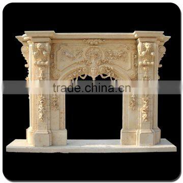 indoor home decor hand-carved marble fireplace surround