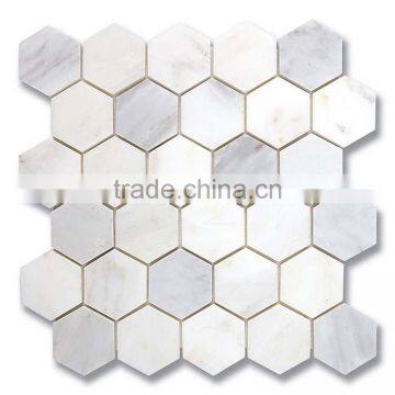 MM-CV245 Low Price Wall Designs Natural Stone 25mm Hexagon Marble Mosaics photo-2