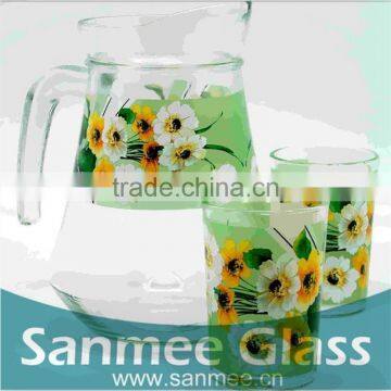 7PCS Glass Drinking Set Water Jug And Cups Drinking Glass Set