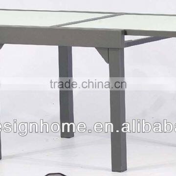 RECTANGULAR TEMPERED GLASS/ALUMINIUM OUTDOOR EXTANDABLE DINING TABLE