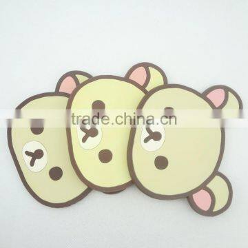 animal shaped PVC cup silicone coaster cup mats