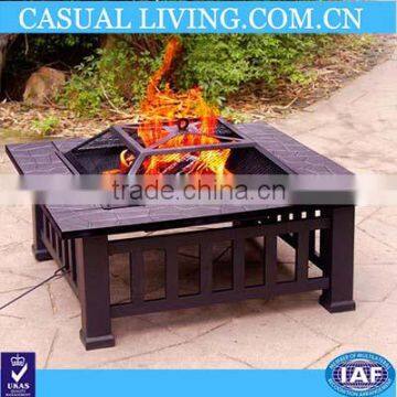 Outdoor Yard Garden Patio Square 32" Metal Firepit Stove Fire Pit