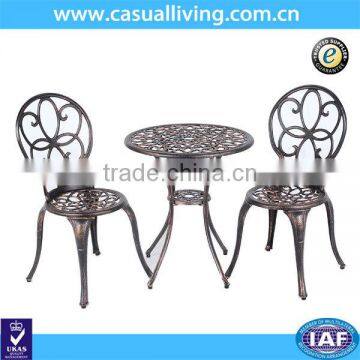 3 Piece Cast Aluminum Durable Metal Patio Bistro Set