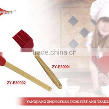 Silicone basting brush with wood handle, hot selling