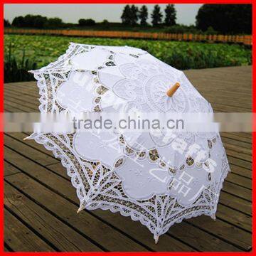 Victorian Style White Lace Crafts Parasol for Promotion