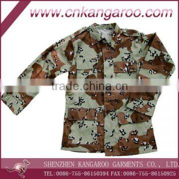 Military Desert Battle Dress Uniform; Chocolate-Chip Camouflage BDU, Cookie Dough BDU Uniform