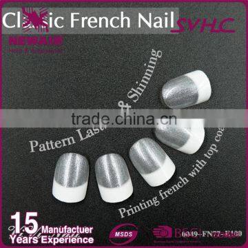 24pcs Set Lady Artificial False Nails Tips Color Edge Opposite French Fake Nail photo-2