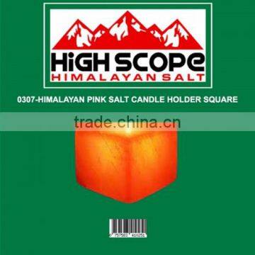 HIMALAYAN PINK SALT CANDLE HOLDER SQUARE SHAPE
