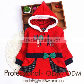 baby kids long sleeve wave hooded woolen embroidery jacket coat