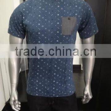 Mens Henley Neck Striped T-Shirt photo-3