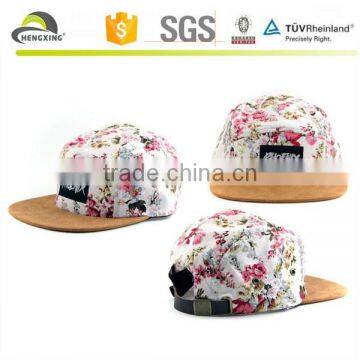 Print 5 panel cap, five panel cap with woven label