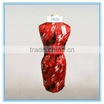 Sleeveless Ladies Print Dress With Waist Belt photo-2