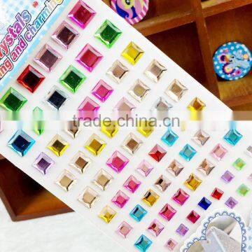Custom Multi Mix Color Five Star Shape Self Adhesive Diy Gem Rhinestone Acrylic Sticker photo-4