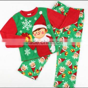 Snowman Printing Boy Pajamas Fashion Sleeping Wear Green Pajamas photo-6