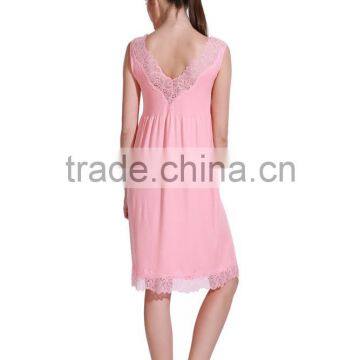 High Quality Deep V Seamless Sexy Lace Dress for Women photo-2