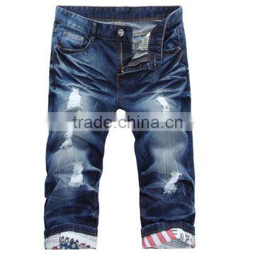 Men Skinny Denim Stretch Shorts Summer Jeans Short photo-2