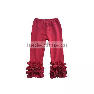 Wholesale Giggle Moon Latest Design Fall and Winter Children Cropped Trousers Girls Cotton Triple Ruffle Pants photo-5