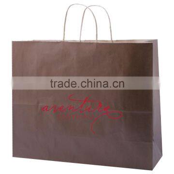USA Made Solid Tinted Kraft Shopping Bag - Made of Natural Kraft Paper, Dimensions Are 16" x 6" x 13" and Comes With Your Logo. photo-3
