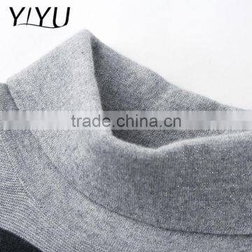 Newest Winter Women Stripe Color Block Turtleneck Cashmere Sweater photo-5